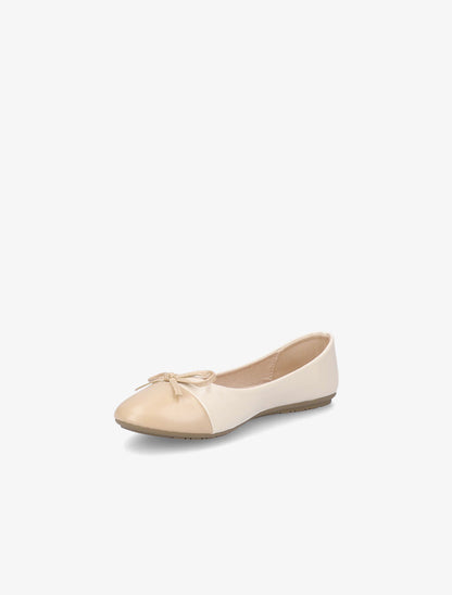 Ballerines en simil à détail nœud - Nude - 3