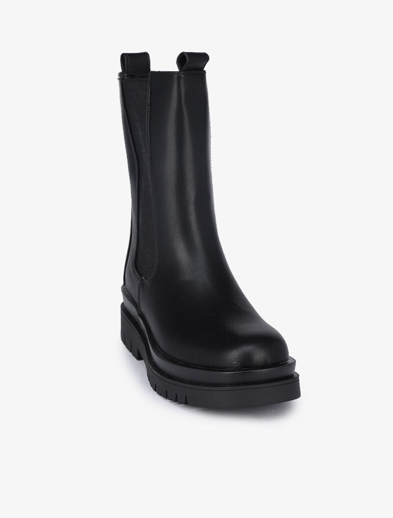 Boots montantes élastiquées à semelles crantées - Noir - 3