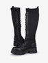Bottes bi-matière à lacets styles rangers - Noir - 1