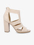 Sandales ajourées en suédine à talon - Beige - 1