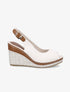 Sandales peep toe en toile - Beige - 5