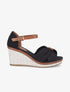 Sandales compensées à ganse style noeud - Noir - 5