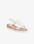Nu-pieds à détail fleurs et contrefort élastiqué - Blanc - 1