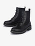 Bottines à lacets effet croco - Noir - 1