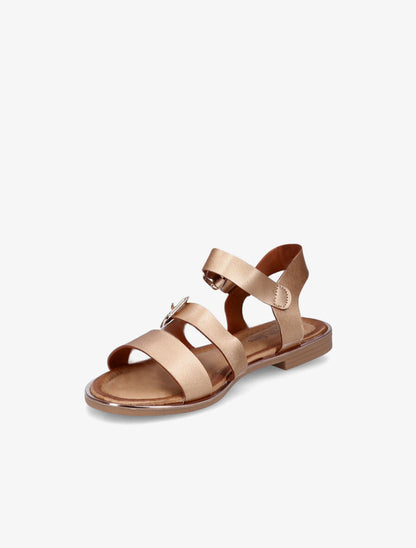 Nu-pieds en simili à double boucles - Rose gold - 3