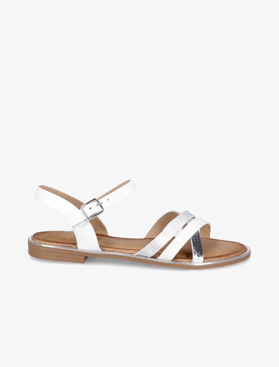 Nu-pieds à brides croisées texturées - Blanc - 2