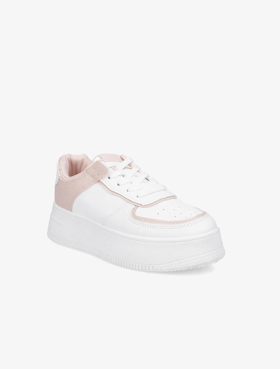 Sneakers à semelle à plateforme - Rose - 2