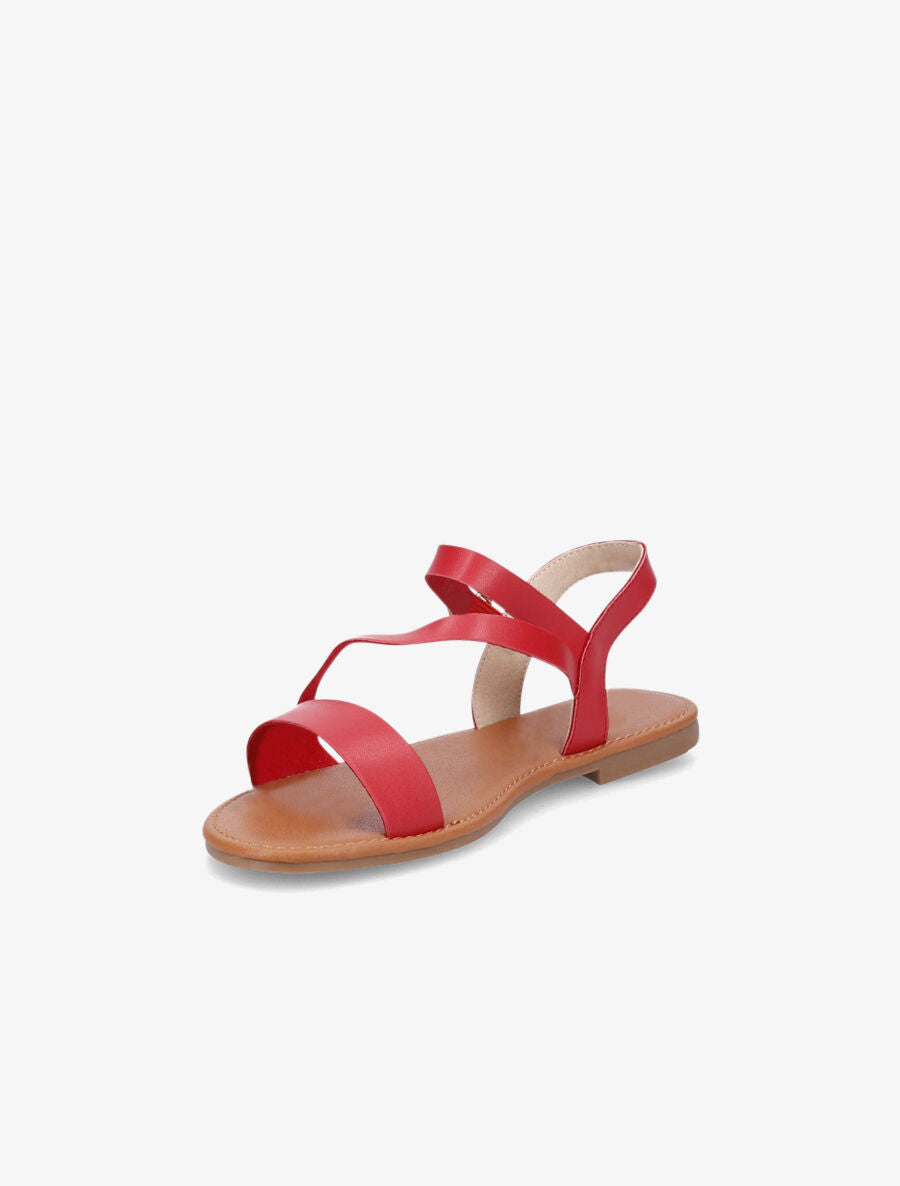 Nu-pieds à lanières asymétriques - Rouge - 2
