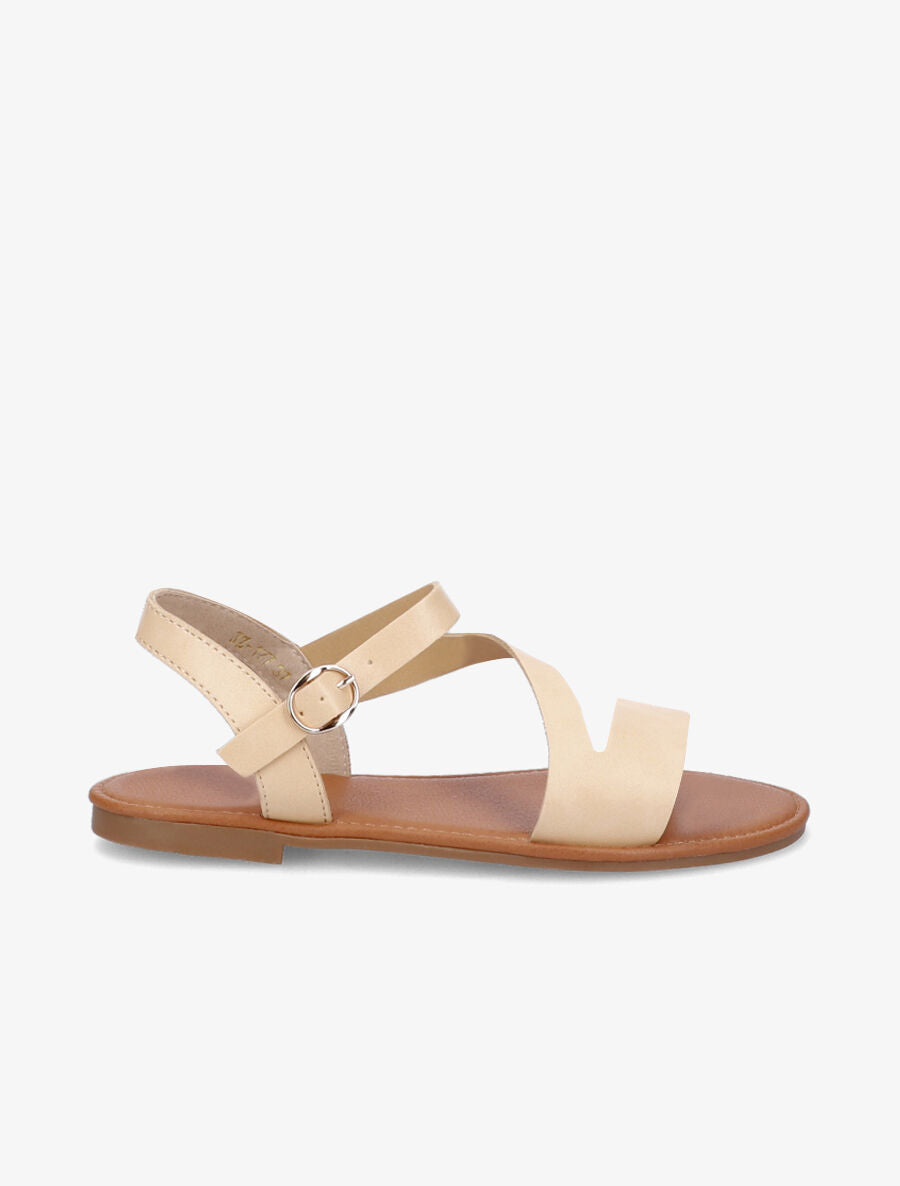 Nu-pieds à lanières asymétriques - Beige - 4
