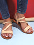 Nu-pieds à lanières asymétriques - Beige - 1