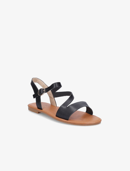 Nu-pieds à lanières asymétriques - Noir - 6