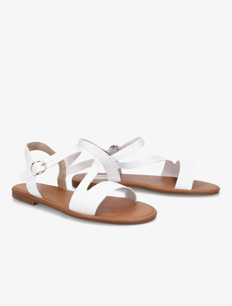 Nu-pieds à lanières asymétriques - Blanc - 4