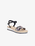 Nu-pieds en tissu tressé graphique - Noir - 5