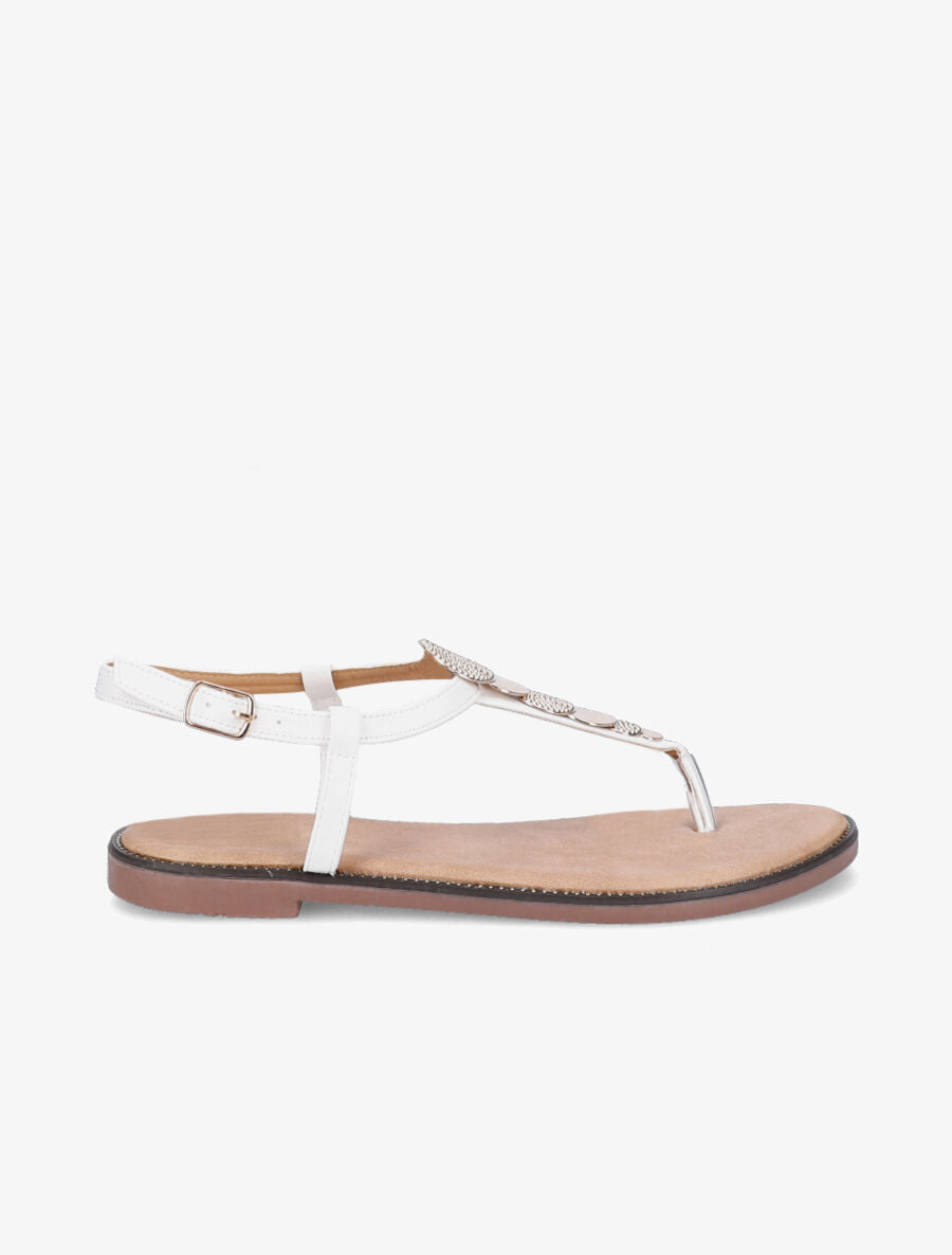 Nu-pieds à médailles métalliques - Blanc - 2