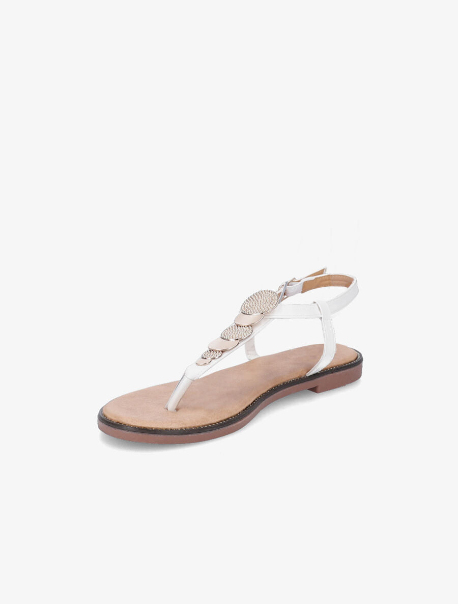 Nu-pieds à médailles métalliques - Blanc - 3
