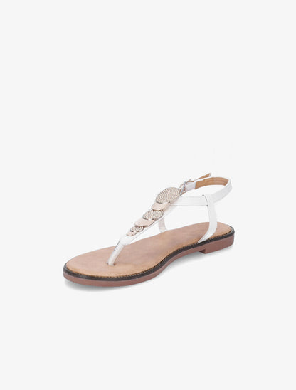 Nu-pieds à médailles métalliques - Blanc - 3