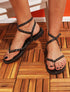 Nu-pieds à tour de cheville clouté - Noir - 1