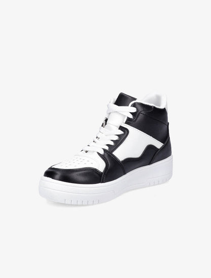 Sneakers montantes en simili - Noir - 3