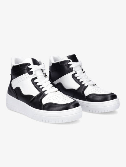 Sneakers montantes en simili - Noir - 4