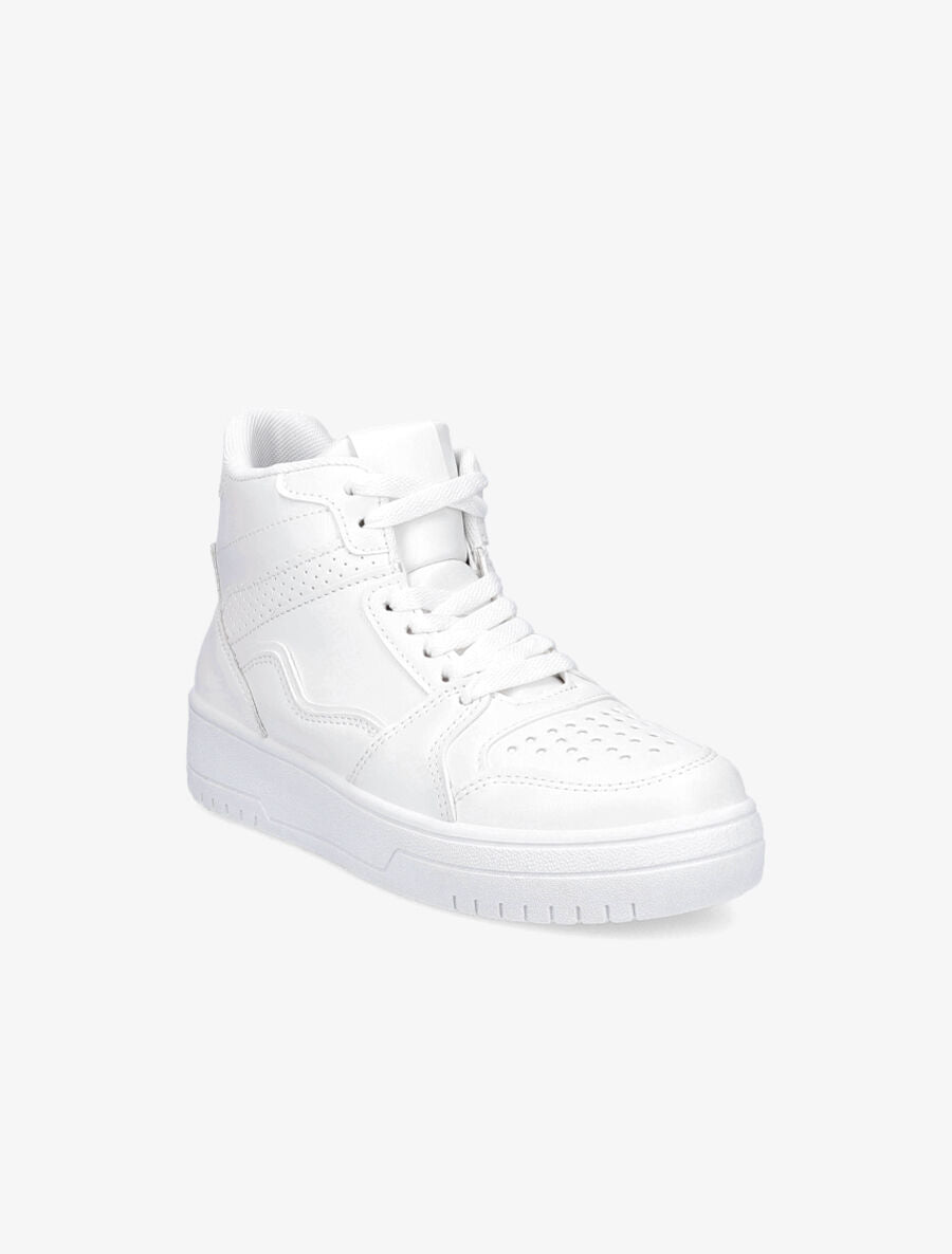 Sneakers montantes en simili - Blanc - 2