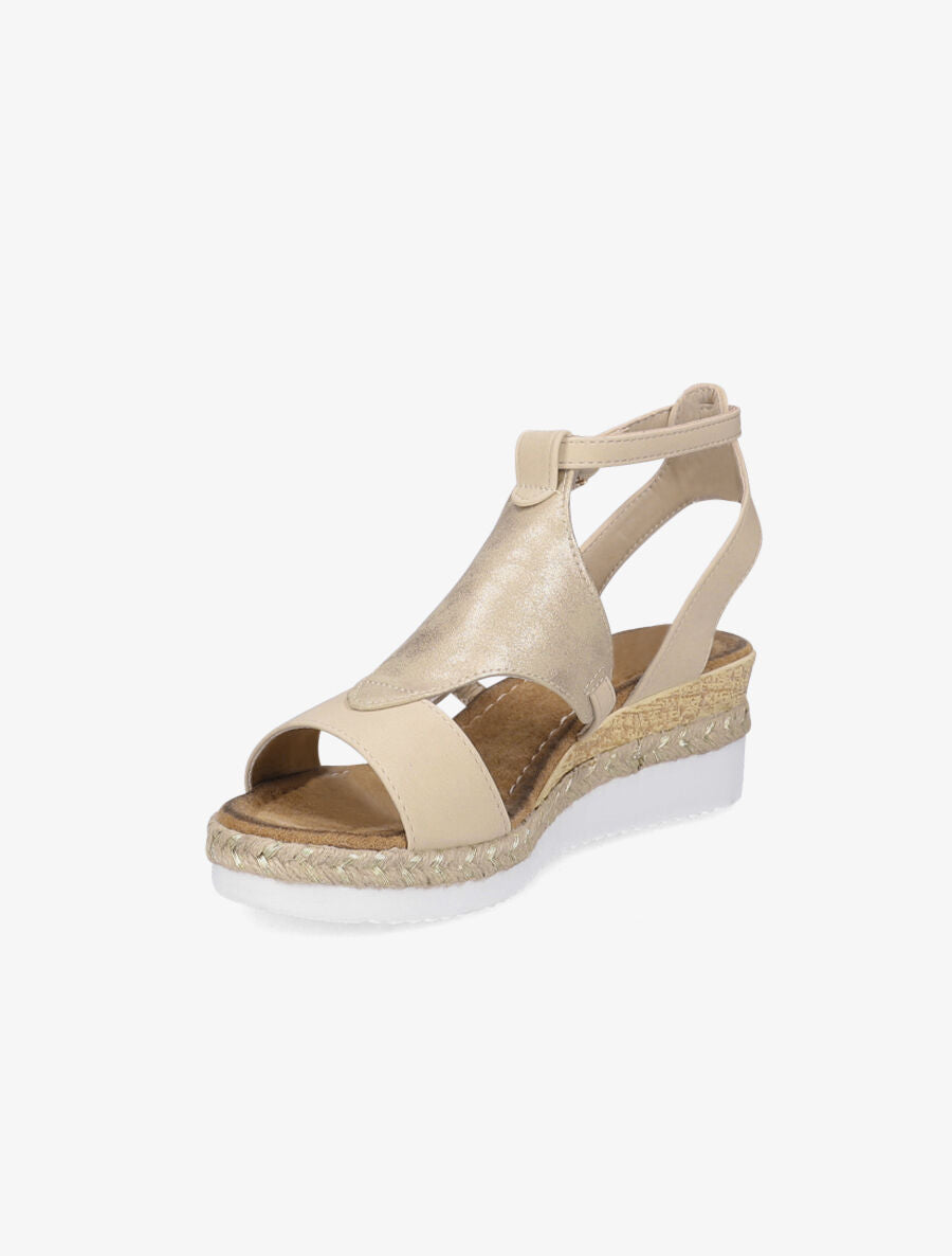 Sandales compensées à bride irisée - Or - 3