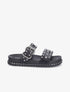 Claquettes cloutées à boucle métallique - Noir - 1