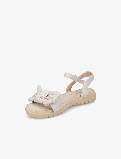 Nu-pieds à noeud en suédine - Beige - 3
