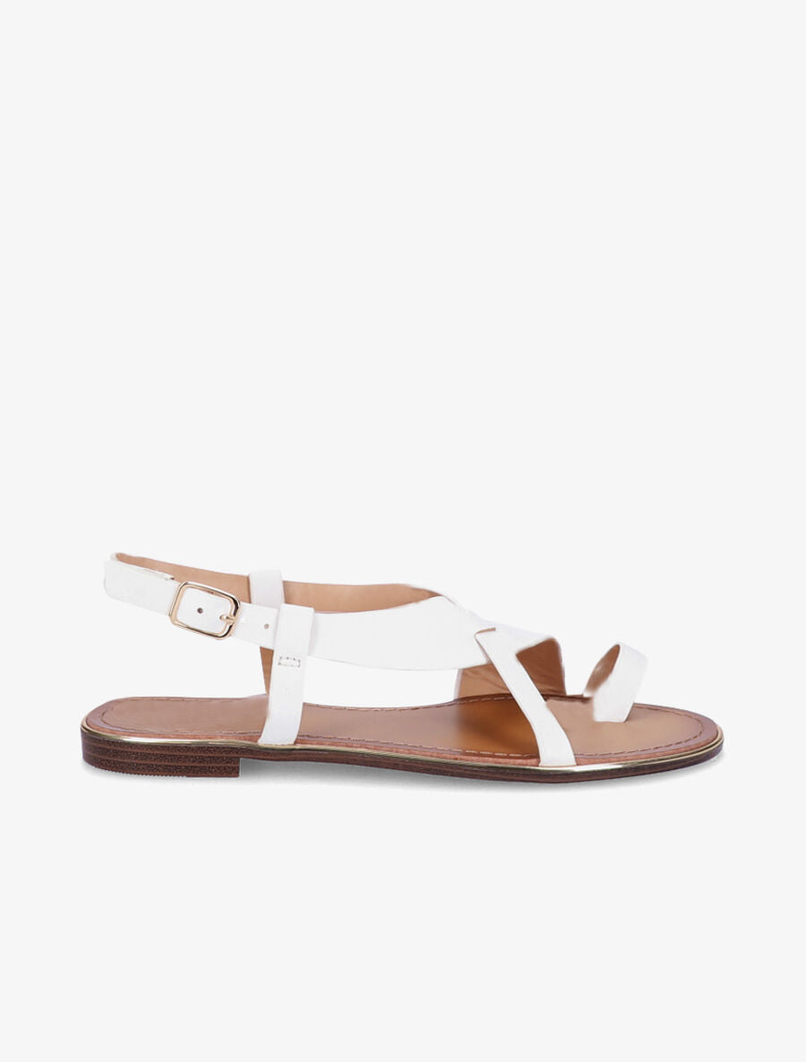 Nu-pieds en simili à entredoigt - Blanc - 2
