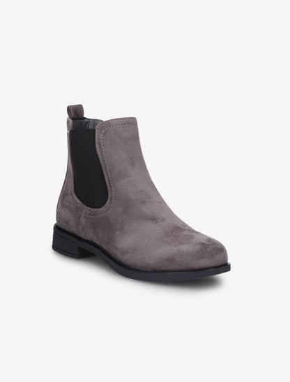 Bottines en suédine à chevilles élastiquées - Gris foncé - 2