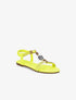 Nu-pieds à perles et liserés dorés - Jaune fluo - 1