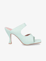Mules asymétriques à entredoigt - Vert d&