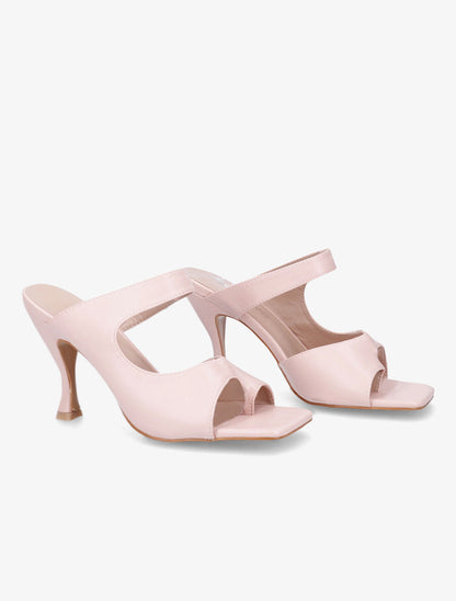 Mules asymétriques à entredoigt - Rose - 4