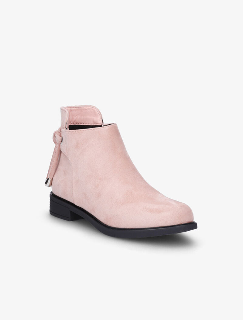 Bottines suédées à pampilles - Rose - 4