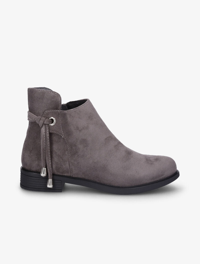 Bottines suédées à pampilles - Gris foncé - 2