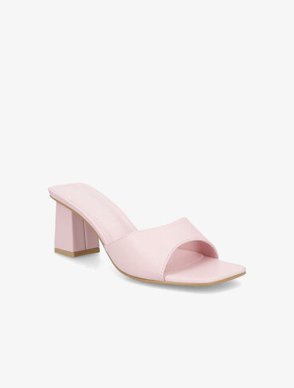 Mules à bout carré - Rose - 2