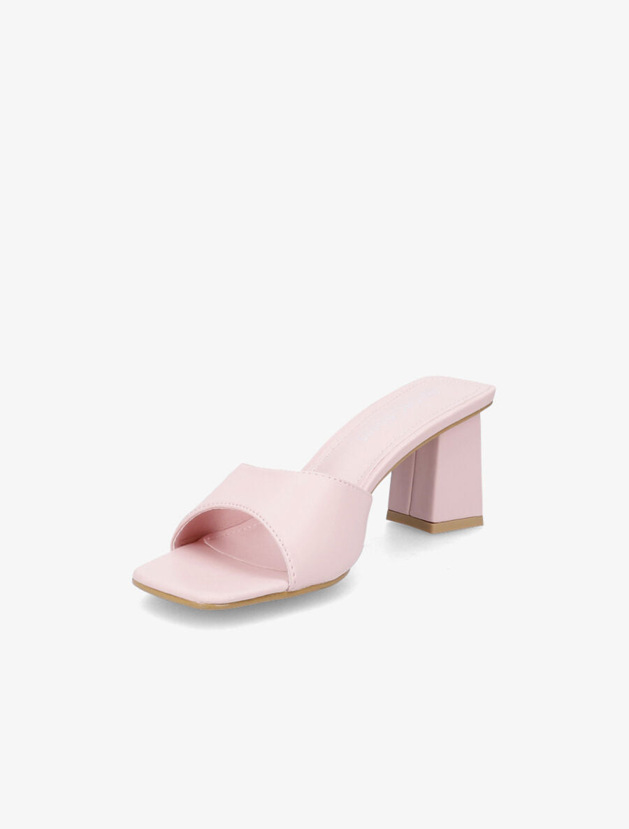 Mules à bout carré - Rose - 3