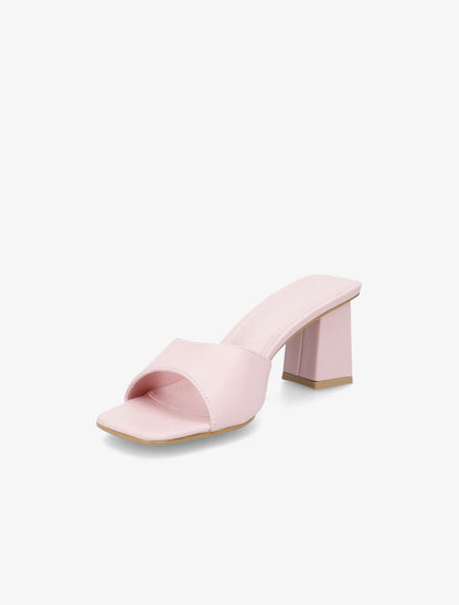 Mules à bout carré - Rose - 3