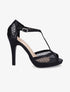 Sandales irisées à talon aiguille et strass - Noir - 1