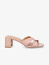 Mules effet croco à talon stylisé - Rose - 1