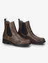 Bottines plates en simili à chevilles élastiquées - Taupe - 1