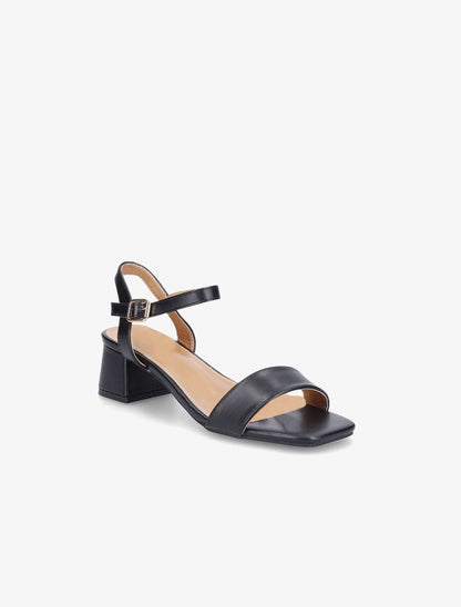 Sandales classiques unies en simili - Noir - 2