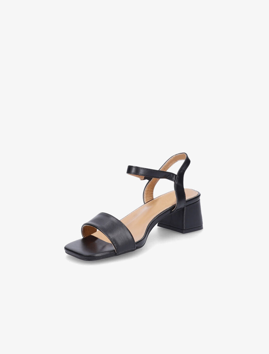 Sandales classiques unies en simili - Noir - 3