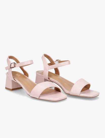 Sandales classiques unies en simili - Rose - 4