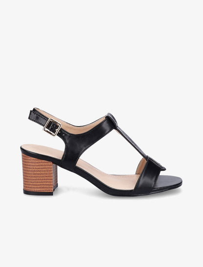 Sandales à bride en T croco - Noir - 6