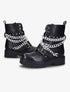 Boots style motard à chaînes et sangles - Noir - 5