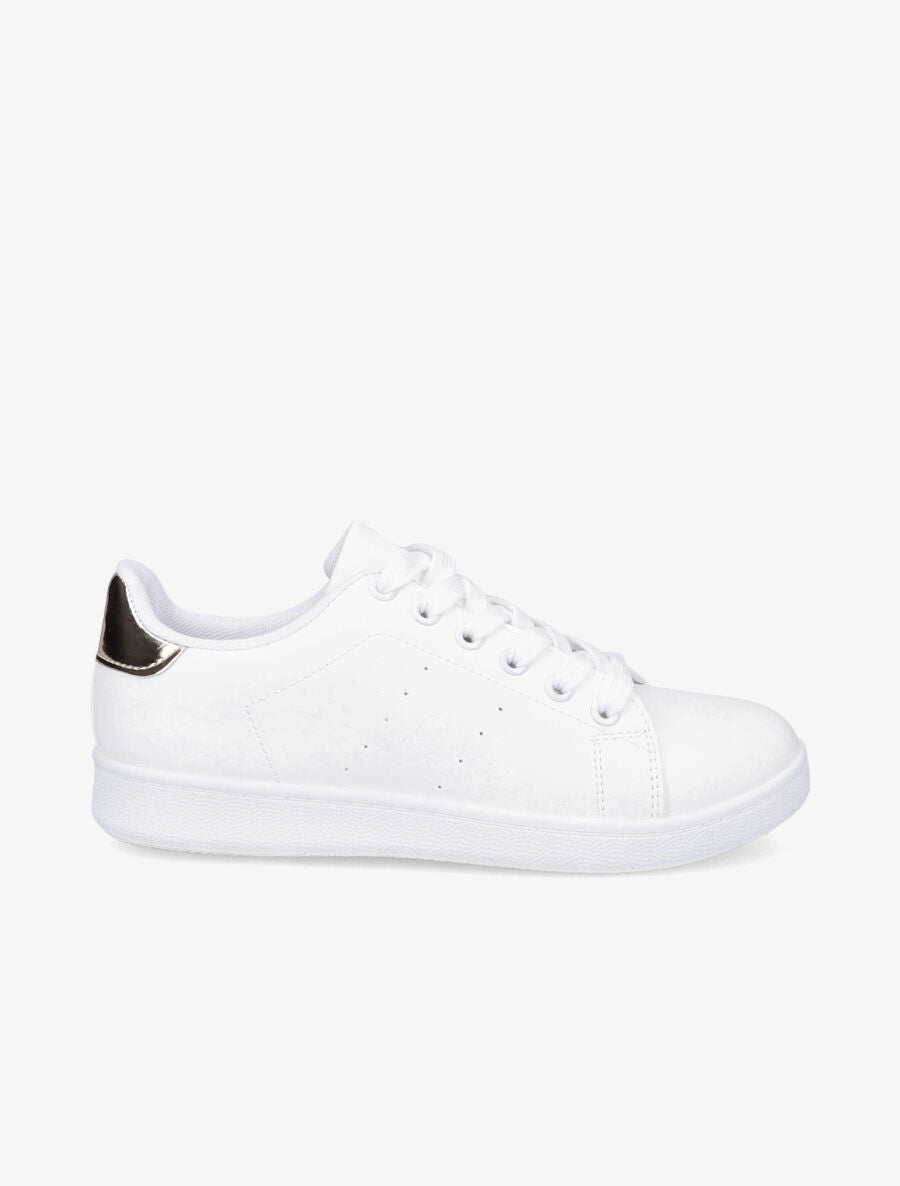 Sneakers à contrefort contastant - Or - 5