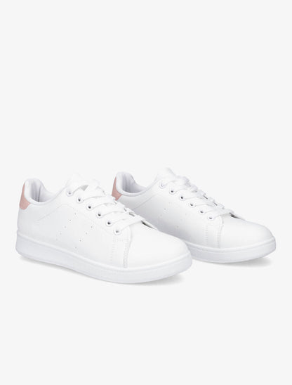 Sneakers à contrefort contastant - Rose - 4