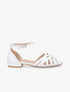 Nu-pieds tressés en tissu lamé - Blanc - 5