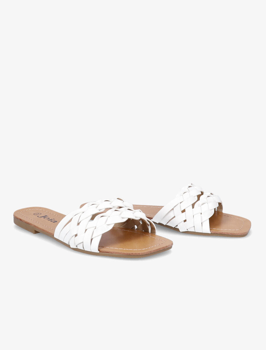 Claquettes à ganses tressées - Blanc - 5