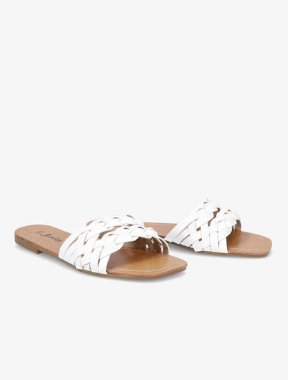 Claquettes à ganses tressées - Blanc - 5